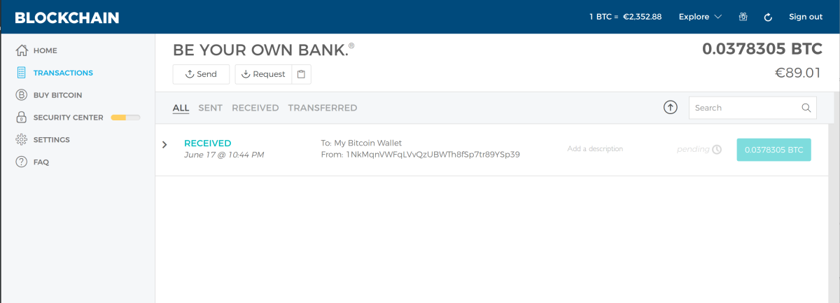 Received paper wallet's bitcoins into Blockchain.info wallet